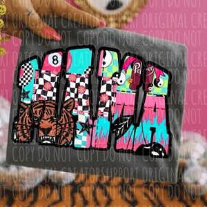 Colorful Graphic Charcoal Mama Sweatshirt Small-3X